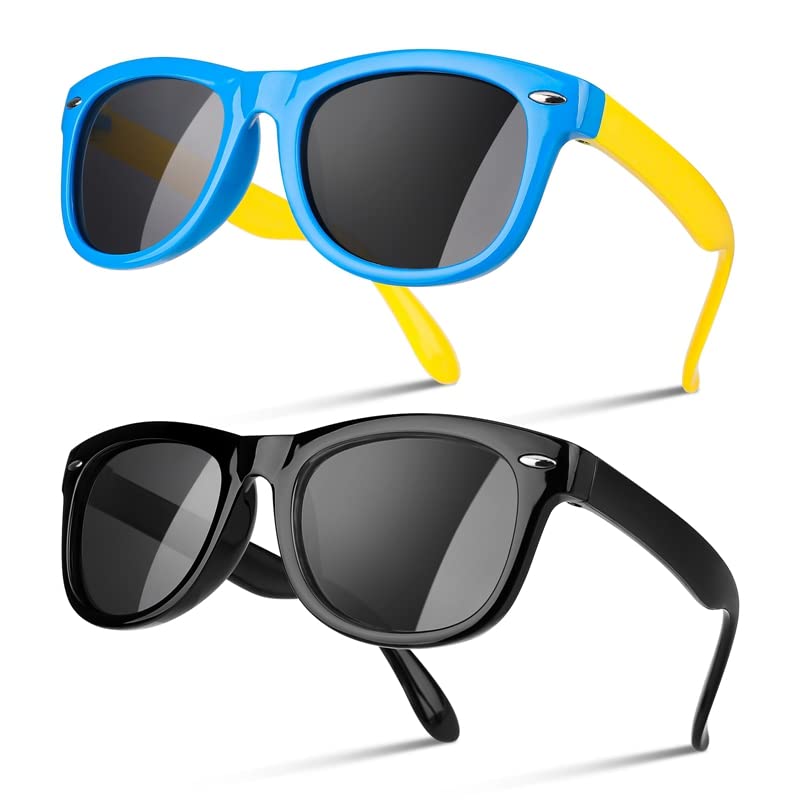 umorismo Sonnenbrille für Kinder 2 Stücke Polarisierte Sonnenbrille UV400 Schutz Silikon...