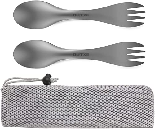 OUTXE Titan Ultraleichtes Campinggerät, umweltfreundliches Spork für Rucksacktouren,...