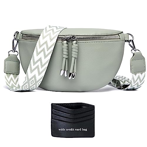 YISUOHOOM Umhängetasche Damen Klein Bauchtasche Damen Stylisch Crossbag Breiter Gurt...