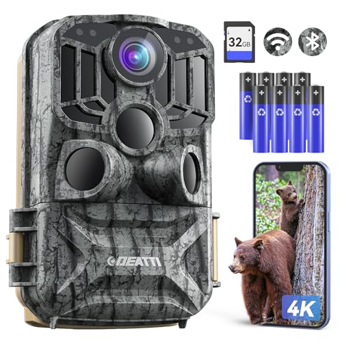 DEATTI Wildkamera mit Handyübertragung APP, 4K 48MP HD WLAN Bluetooth Wildkamera mit...