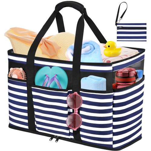 JUYANO Große Strandtasche mit Reißverschluss Wasserdicht Badetasche XXL Familie...