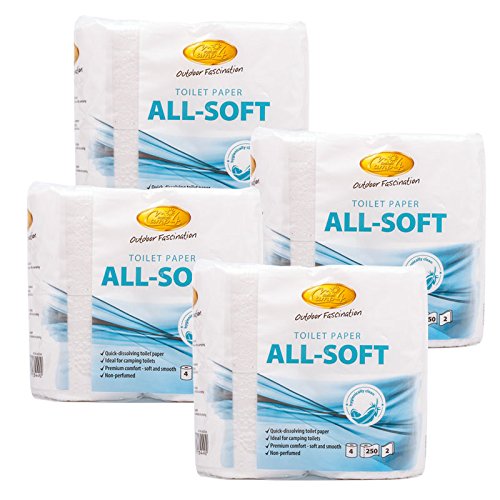 Camp4 All Soft Toilettenpapier speziell für Campingtoiletten 16 Rollen, ideal für...