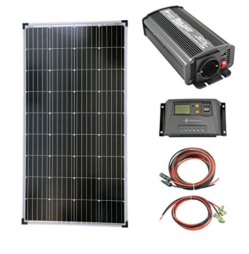 solartronics Komplettset 1x130 Watt Solarmodul 600 Watt Wandler Laderegler Photovoltaik...