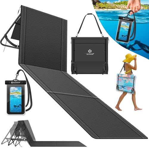 KESSER® Strandmatte klappbar mit Verstellbarer Rückenlehne, Strandliege faltbar mit...