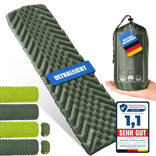 ONLYHIKE® Isomatte Ultraleicht Outdoor Camping Matratze I 500g Isomatte Ultraleicht und...