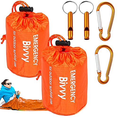 HBSTK 2 Pack Biwaksack Notfall Überleben Schlafsack Notfalldecke Überlebensausrüstung...