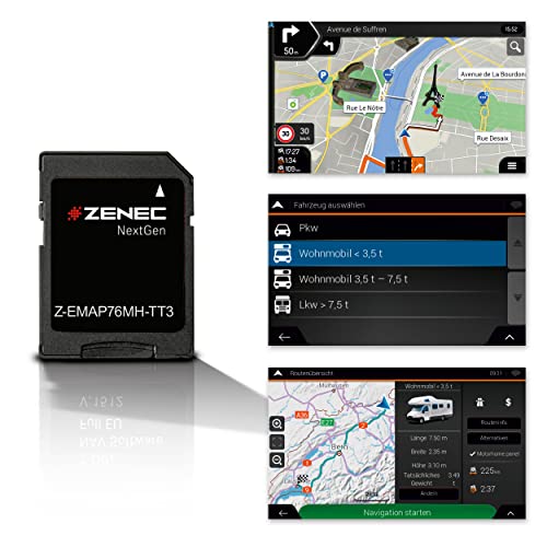 ZENEC Z-EMAP76MH-TT3 – Micro SDHC-Karte mit Reisemobil Navigation für ZENEC Infotainer...