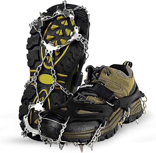 Unigear Steigeisen für Bergschuhe, Schuhkrallen, Eisspikes, Schneekette, Grödel und...