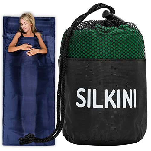 Silkini Compact Seidenschlafsack aus 100% Seide, Hüttenschlafsack Ultraleicht, Schlafsack...