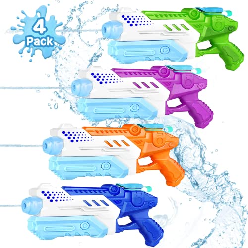 Wasserpistole für Kinder Erwachsene - 4 Stück Wasserpistole mit großer Reichweite Super...