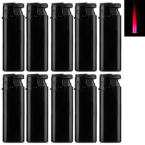 Bulentini Turbo Sturmfeuerzeug Black ZS 1-10, ROTE Flamme Gas Jet Flame Lighter (10x...