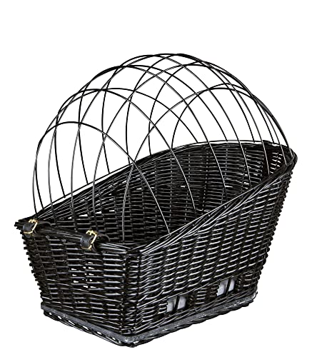 TRIXIE Fahrradkorb Weide für Hunde bis 8 kg 35 × 49 × 55 cm - gewebter Hundefahrradkorb...