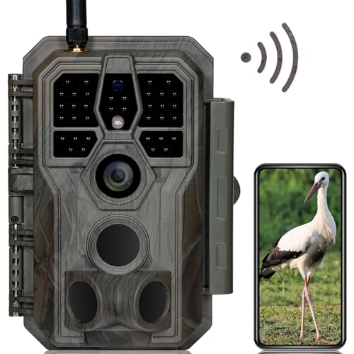 GardePro E8 Wildkamera WLAN mit App 64MP H.264 1296P Video, 27m Infrarot Nachtsicht...