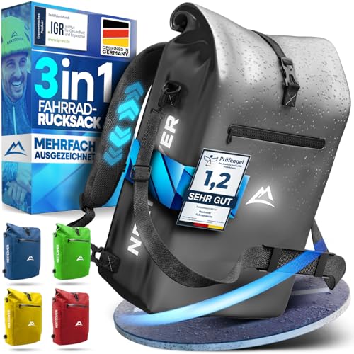 Nextcover® NEU 3in1 Fahrradtasche für Gepäckträger [Aquashield] -...