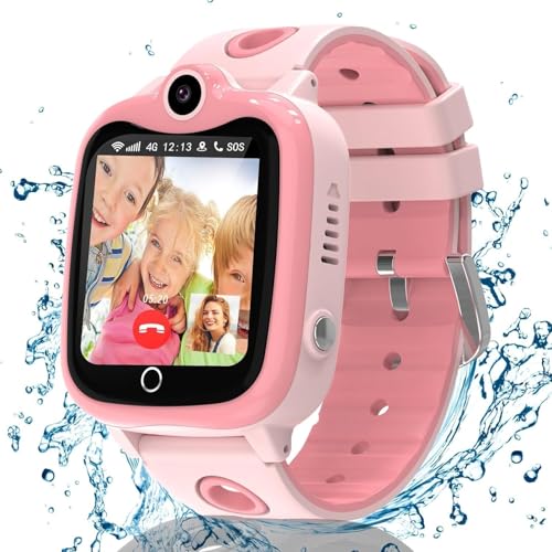 Ruopoem Smartwatch Kinder, 4G Kinder Smartwatch mit GPS mit SIM Videoanruf, GPS Uhr Kinder...