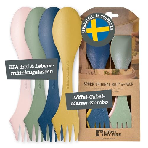 Light My Fire Spork Original Göffel 4-Pack - 3-in-1 Campingbesteck - Löffel, Gabel,...