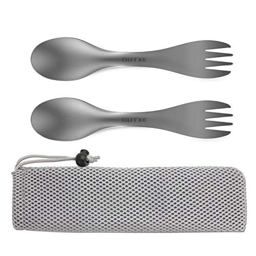 OUTXE Titan Ultraleichtes Campinggerät, umweltfreundliches Spork für Rucksacktouren,...