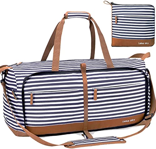 Lekesky Reisetasche Damen 60L mit Schuhfach, Faltbare Reisetasche Weekender Sporttasche...