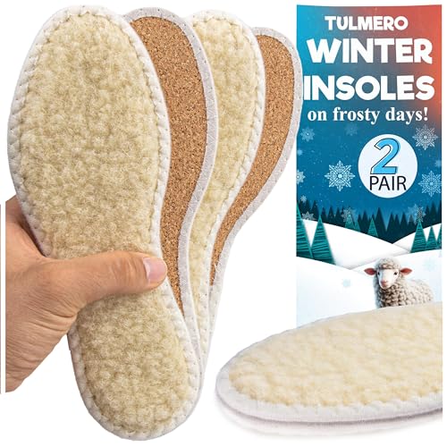 2 Paare Lammfellsohlen Thermosohle Schuh Einlegesohlen Warm - Schuheinlagen Winter Thermo...