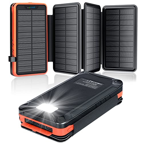 Solar Powerbank 26800mAh, elzle Solar Ladegerät mit 2 USB-A Ausgang & 1 USB-C Eingang,...