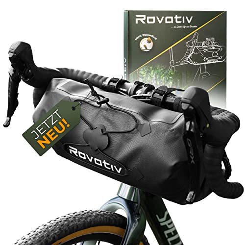 Rovativ® Bikepacking Lenkertasche [9,5 Liter] 100% Wasserdicht - Lenkerrolle - extra...