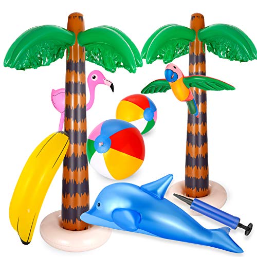 Ucradle 9 Stück aufblasbares Palmen Kokosnussbaum Set