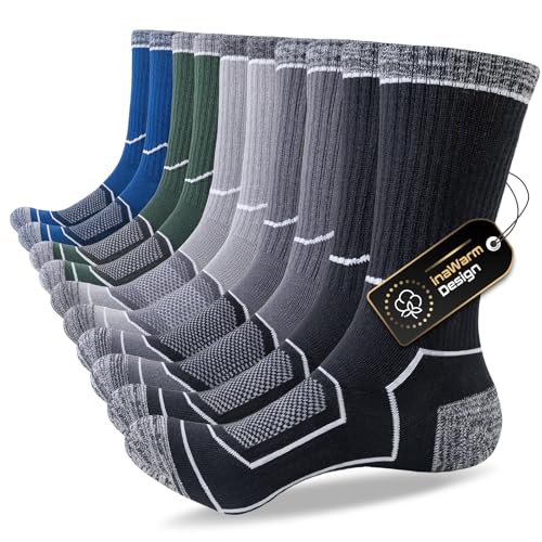 inaWarm Socken Herren 43-46 37-42 47-50,Wandersocken Atmungsaktive Baumwolle Sportsocken...