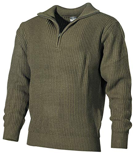 MFH Isländer Pullover, Troyer mit Reißverschluß (L, Oliv)