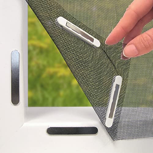 Hoberg Fenster-Fliegengitter mit innovativer Magnetbefestigung | Fliegennetz bis zu 150 x...