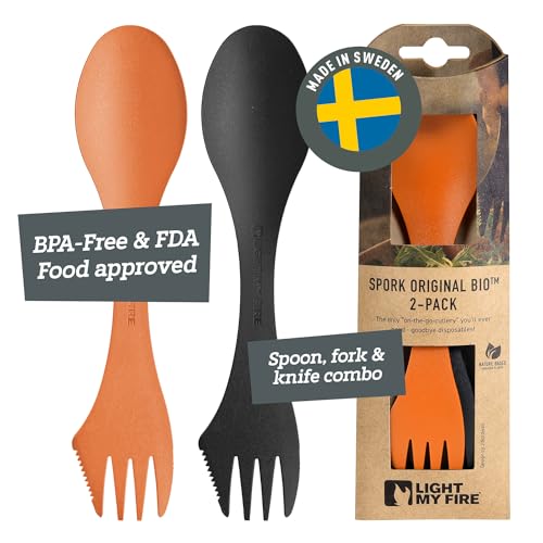 Light My Fire Spork Original Göffel 2-Pack - 3-in-1 Campingbesteck - Löffel, Gabel,...