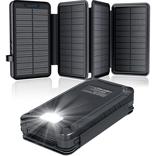 Solar Powerbank 26800mAh, elzle Solar Ladegerät mit 2 USB-A Ausgang & 1 USB-C Eingang,...
