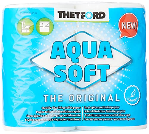 Thetford Aqua Soft WC Papier Toilettenpapier für mobile Toiletten 4 Rollen/Btl....