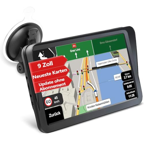GPS Navi Navigation für Auto LKW PKW Aonerex 9 Zoll 16GB Navigationsgerät mit...