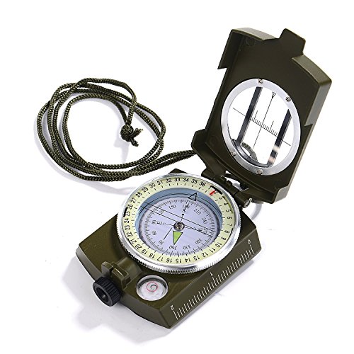 GWHOLE Kompass Militär Marschkompass mit Tasche für Camping, Wanderung, deutsche...