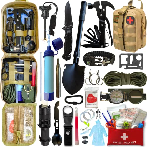 Außen Notfall Survival Kit - Erste Hilfe Set - Survival Ausrüstung - Wasserfilter -...