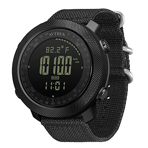 AVTREK Digitale Militär Uhr für Herren Sportuhr mit Kompass Temperatur Schrittzähler...