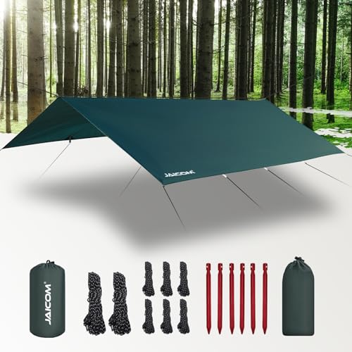 JAICOM Tarp Wasserdicht - 3x4M Camping Zeltplane, Ultraleicht und Tragbar, UV-Schutz &...