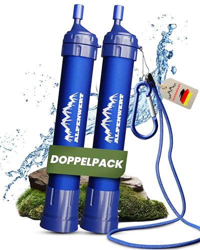 ALPENWERT Wasserfilter Outdoor Doppelpack - Trinkwasserfilter für 4000 Liter gefiltertes...