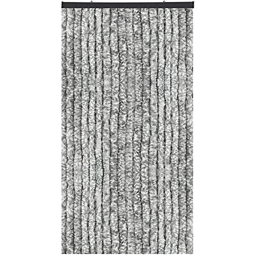 Arsvita Flauschvorhang Türvorhang (90x200 cm) in Hellgrau-weiß meliert - Raumteiler,...
