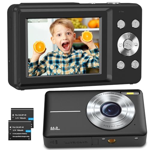 Digitalkamera Fotokamera FHD 1080P 44MP Fotoapparat, Vlogging Kamera Digital mit 2.4' LCD...
