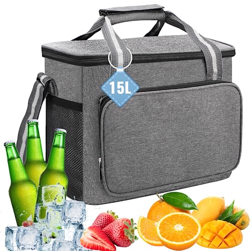 Royouzi Kühltasche, 15L Thermotasche, Faltbar Isoliertasche, Tragbare Picknicktasche,...