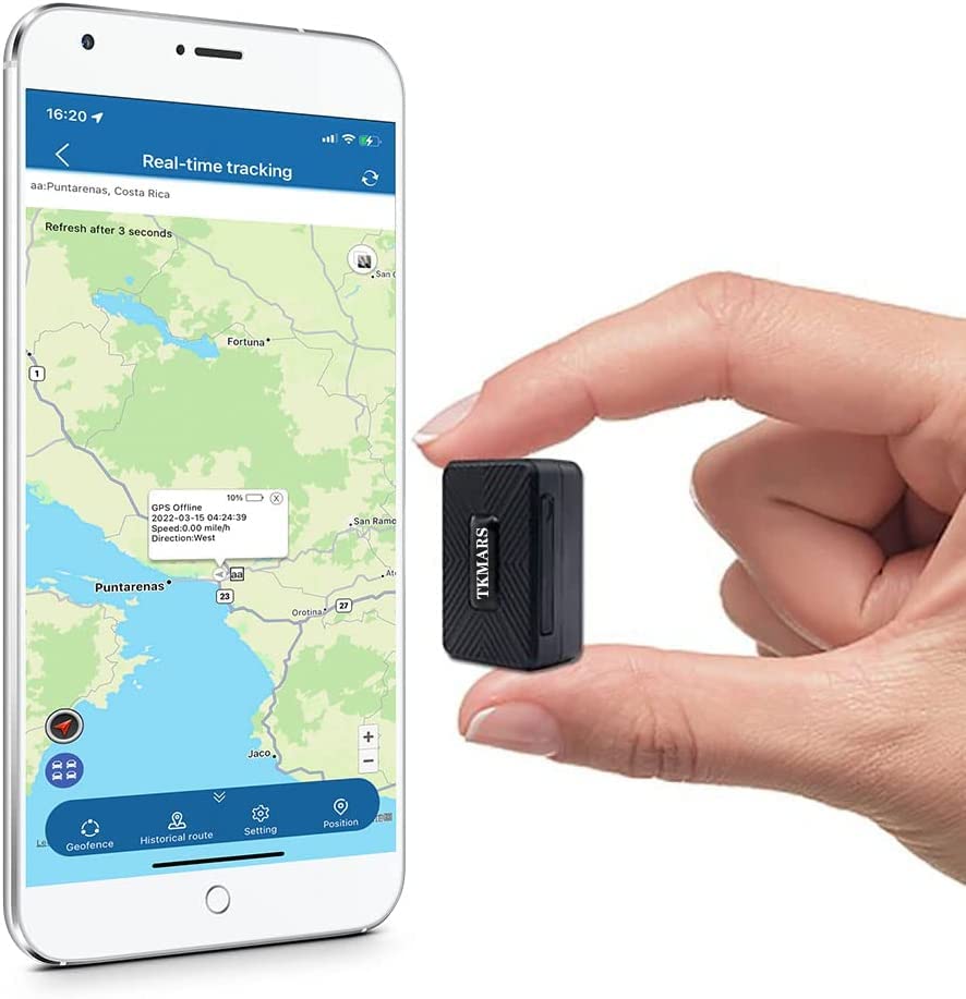 TKMARS Klein GPS-Gerät, Echtzeit-Tracking Mini-GPS Ortungsgerät, magnetischer Peilsender...