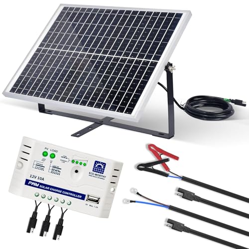 ECO-WORTHY 25W 12V Monokristallines Solarmodul Solarpanel Kit: 25W Solarpanel +...