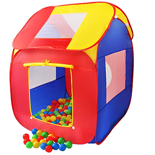 KIDUKU® Kinderspielzelt Bällebad Pop Up Spielzelt + 200 Bälle + Tasche für drinnen und...
