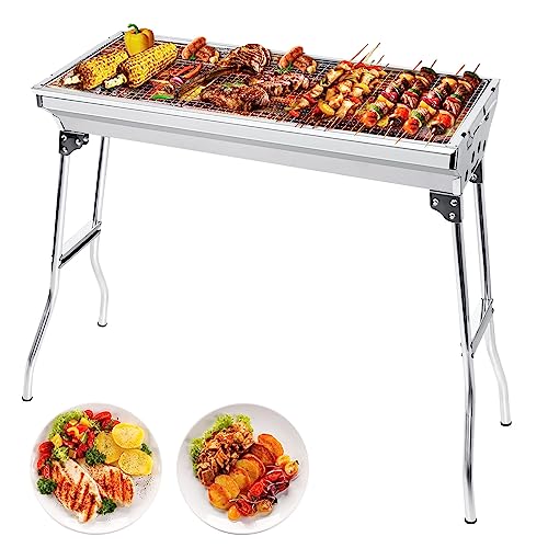 AGM Holzkohlegrill Camping Grill Holzkohle,Klappgrill Tragbarer Grill,Für Camping Garten...