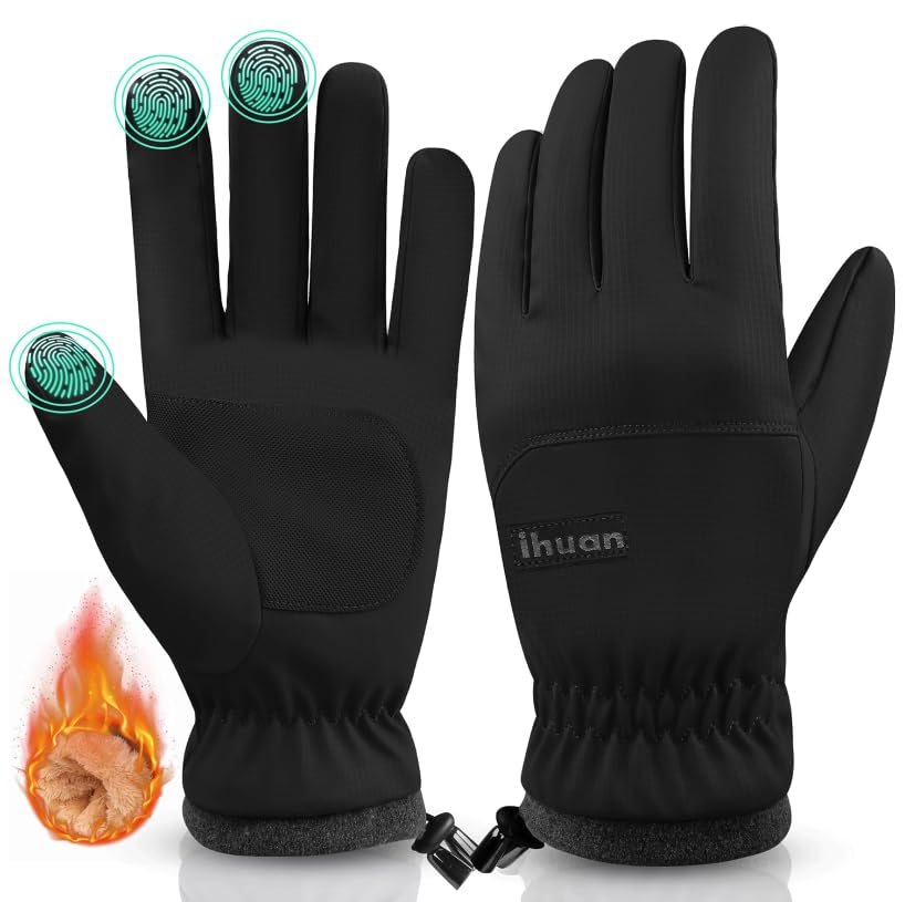 ihuan Handschuhe Herren Damen Wasserdicht Fahrradhandschuhe- Winterhandschuhe Warme Winter...