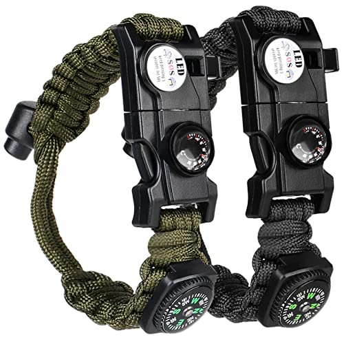 Flintronic Paracord Survival Armband Kit, 8-in-1 Überlebensarmband Set, Feuerzeug...