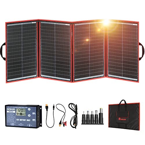 DOKIO Solarpanel Faltbar 200W 18V Kit Monokristalline mit Solar Ladegerät (LCD Anzeige +...