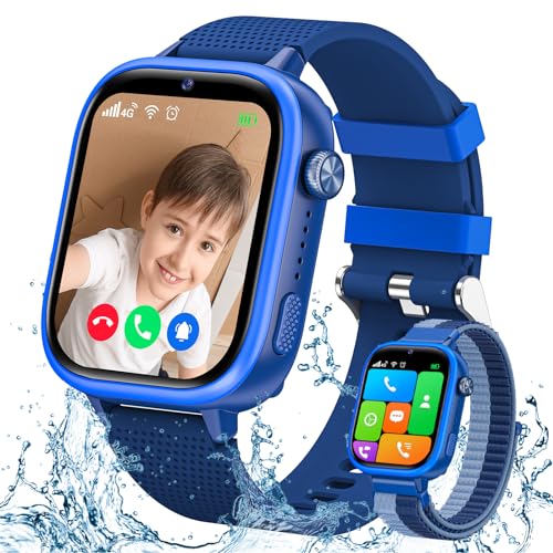 Smartwatch Kinder, 4G Smartwatch Kinder mit GPS und Telefon, Videoanrufen, SOS,...