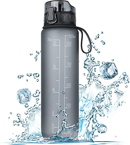 FULDENT Trinkflasche 1L Sport Wasserflasche [Trinkflasche BPA Frei] Trinkflasche mit...